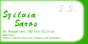 szilvia saros business card